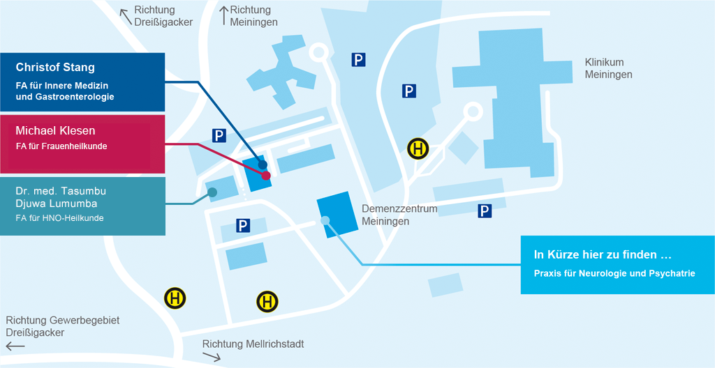 Anfahrt MVZ - Medizinisches Versorgungszentrum Meiningen
